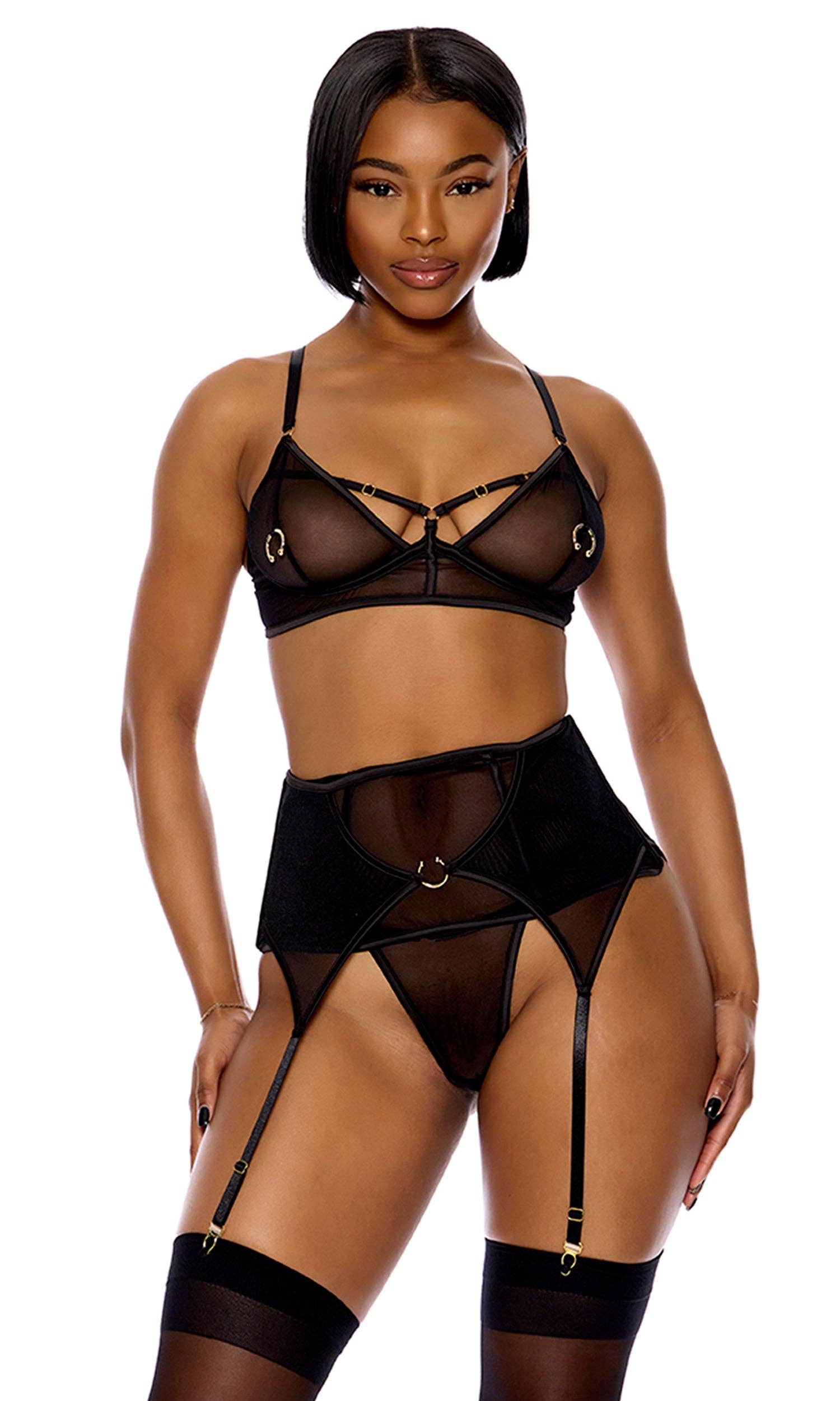 Ensemble de lingerie Piercing Desire avec soutien - gorge en maille et serre - taille - LA PIRI | BOUTIQUE EN LIGNE DE MAILLOTS DE BAIN FRANÇAIS |