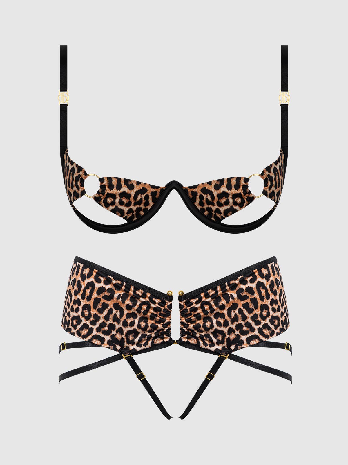 ENSEMBLE SOUTIEN - GORGE ET CULOTTE À MICRO BRETELLES LÉOPARD - LA PIRI | BOUTIQUE EN LIGNE DE MAILLOTS DE BAIN FRANÇAIS |