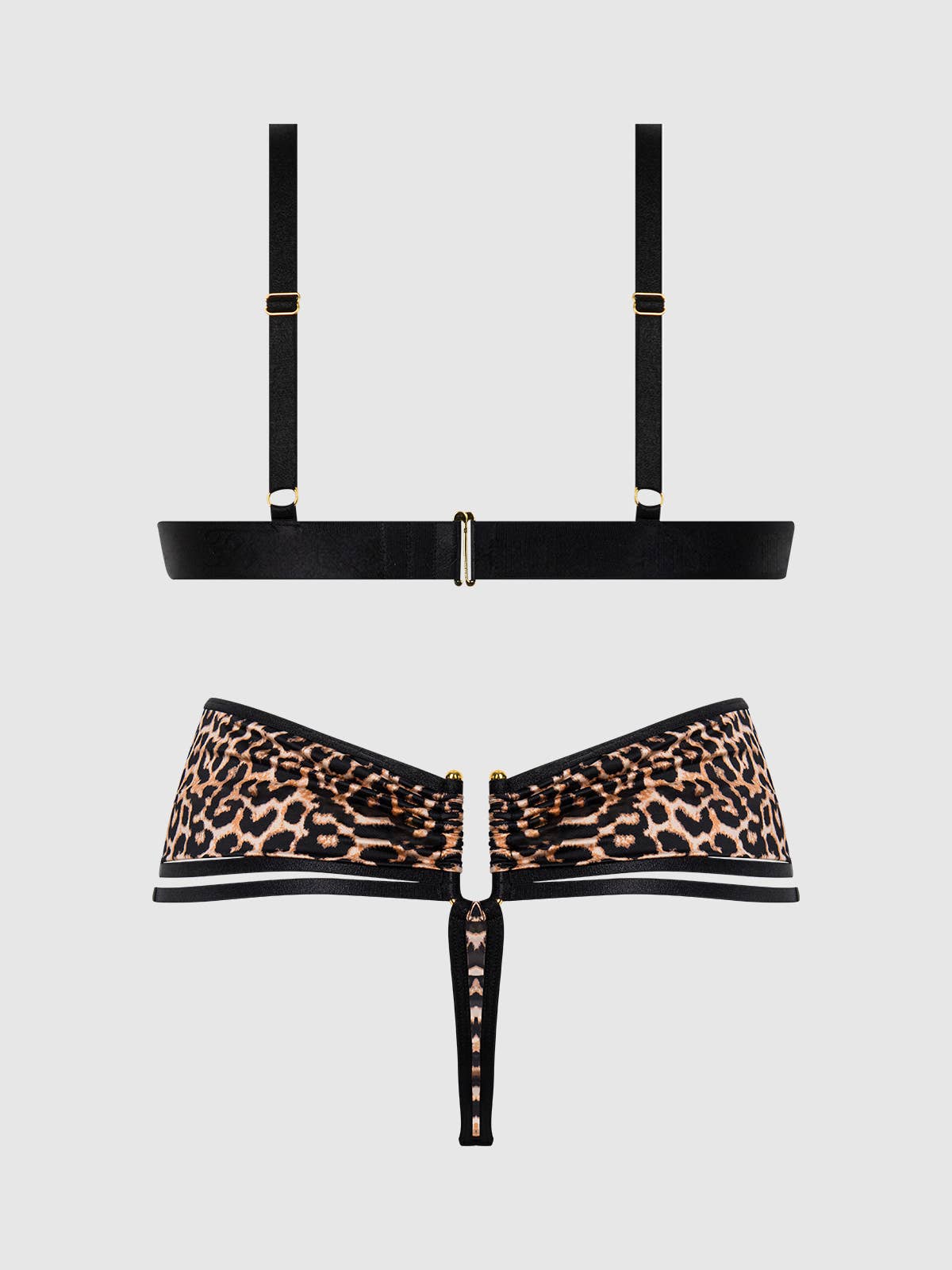 ENSEMBLE SOUTIEN - GORGE ET CULOTTE À MICRO BRETELLES LÉOPARD - LA PIRI | BOUTIQUE EN LIGNE DE MAILLOTS DE BAIN FRANÇAIS |