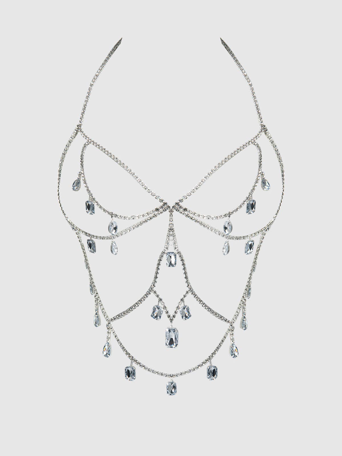 HAUT SURDIMENSIONNÉ EN STRASS: Argent / A/S - LA PIRI | BOUTIQUE EN LIGNE DE BIKINIS ET LINGERIE