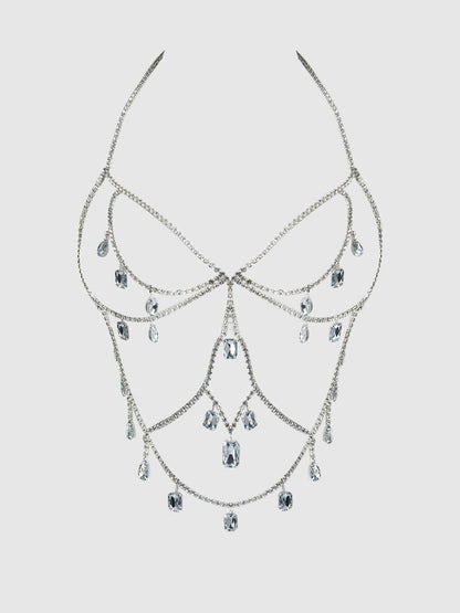 HAUT SURDIMENSIONNÉ EN STRASS: Argent / A/S - LA PIRI | BOUTIQUE EN LIGNE DE BIKINIS ET LINGERIE