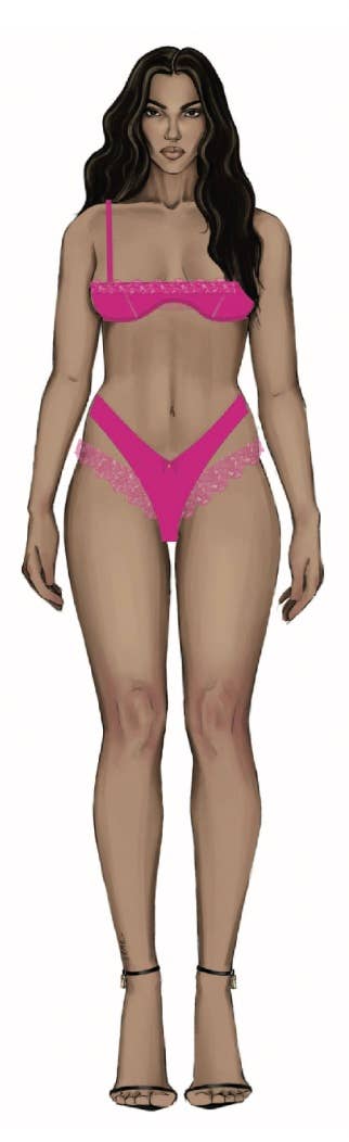 SOUTIEN-GORGE PUSH UP ISSADORA OILSLICK & LACE & TANGA À LANIÈRES: DRAGON ROSE / M - LA PIRI | BOUTIQUE EN LIGNE DE BIKINIS ET LINGERIE