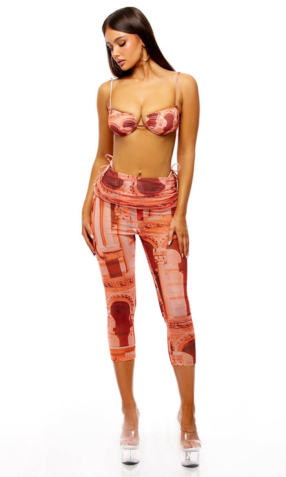 Capris de couverture de cabana au bord de la piscine - Orange: Orange / M - LA PIRI | BOUTIQUE EN LIGNE DE BIKINIS ET LINGERIE