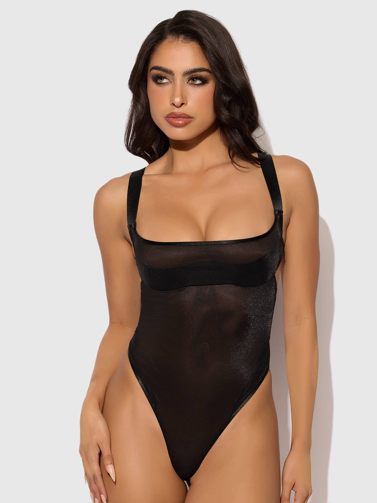BODY EN MAILLE SCINTILLANTE YVONE: Noir / M - LA PIRI | BOUTIQUE EN LIGNE DE BIKINIS ET LINGERIE