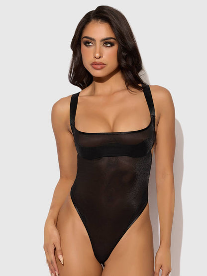 BODY EN MAILLE SCINTILLANTE YVONE: Noir / M - LA PIRI | BOUTIQUE EN LIGNE DE BIKINIS ET LINGERIE