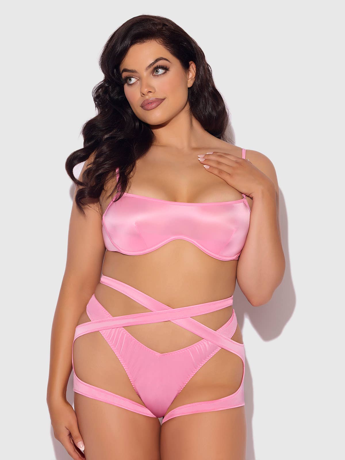 Ensemble soutien - gorge, porte - jarretelles et tanga: Bubblegum M - LA PIRI | BOUTIQUE EN LIGNE DE BIKINIS ET LINGERIE