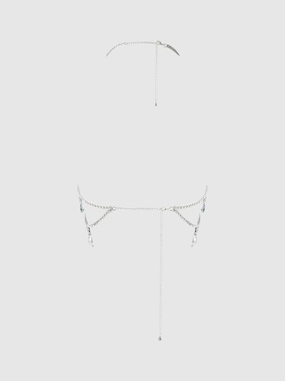 HAUT SURDIMENSIONNÉ EN STRASS: Argent / A/S - LA PIRI | BOUTIQUE EN LIGNE DE BIKINIS ET LINGERIE