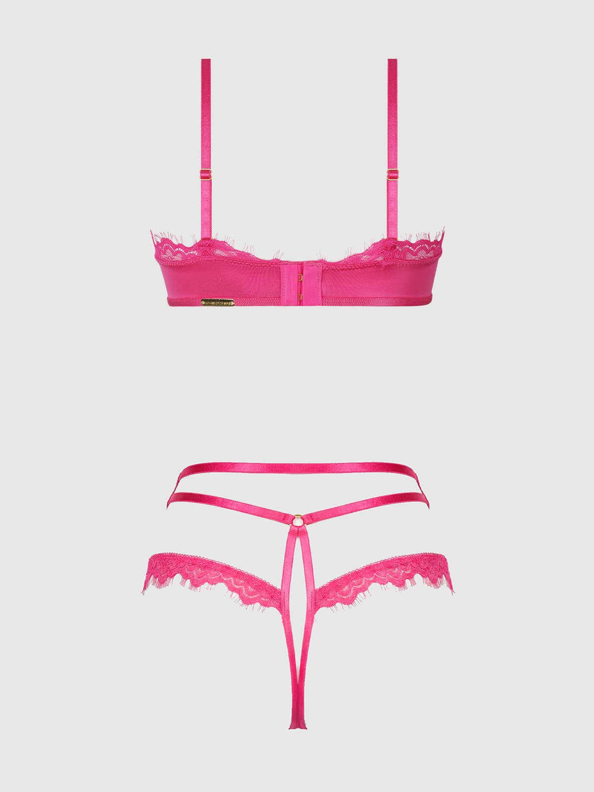 SOUTIEN-GORGE PUSH UP ISSADORA OILSLICK & LACE & TANGA À LANIÈRES: DRAGON ROSE / M - LA PIRI | BOUTIQUE EN LIGNE DE BIKINIS ET LINGERIE