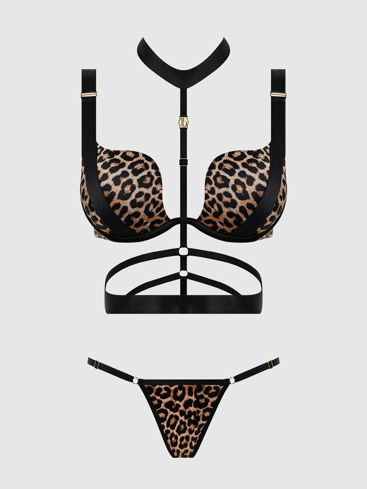 ENSEMBLE PUSH - UP LÉOPARD & NOIR / S - LA PIRI | BOUTIQUE EN LIGNE DE BIKINIS ET LINGERIE