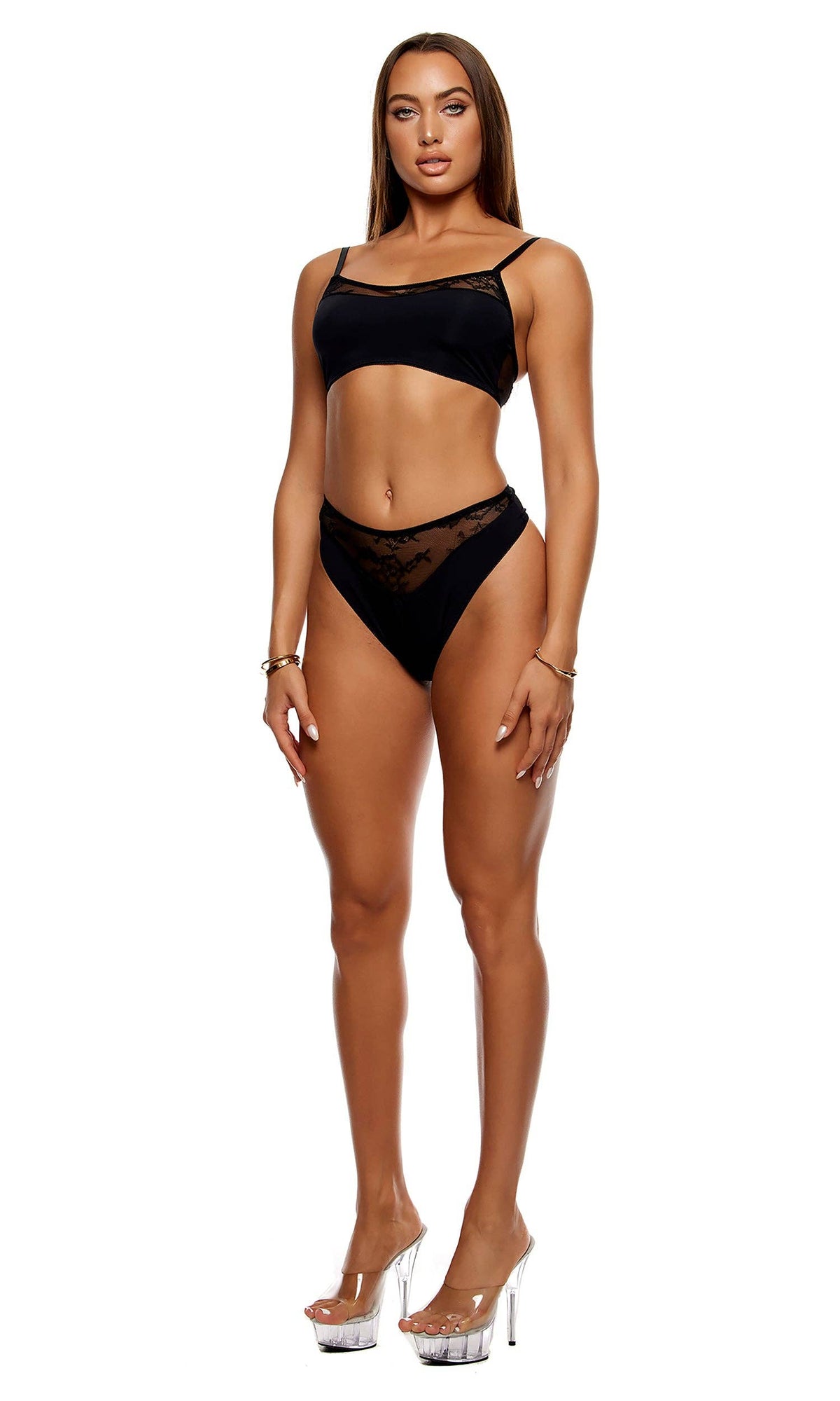 Ensemble de lingerie avec brassière en dentelle Take It Easy Lounge - Noir: Noir / S - LA PIRI | BOUTIQUE EN LIGNE DE BIKINIS ET LINGERIE