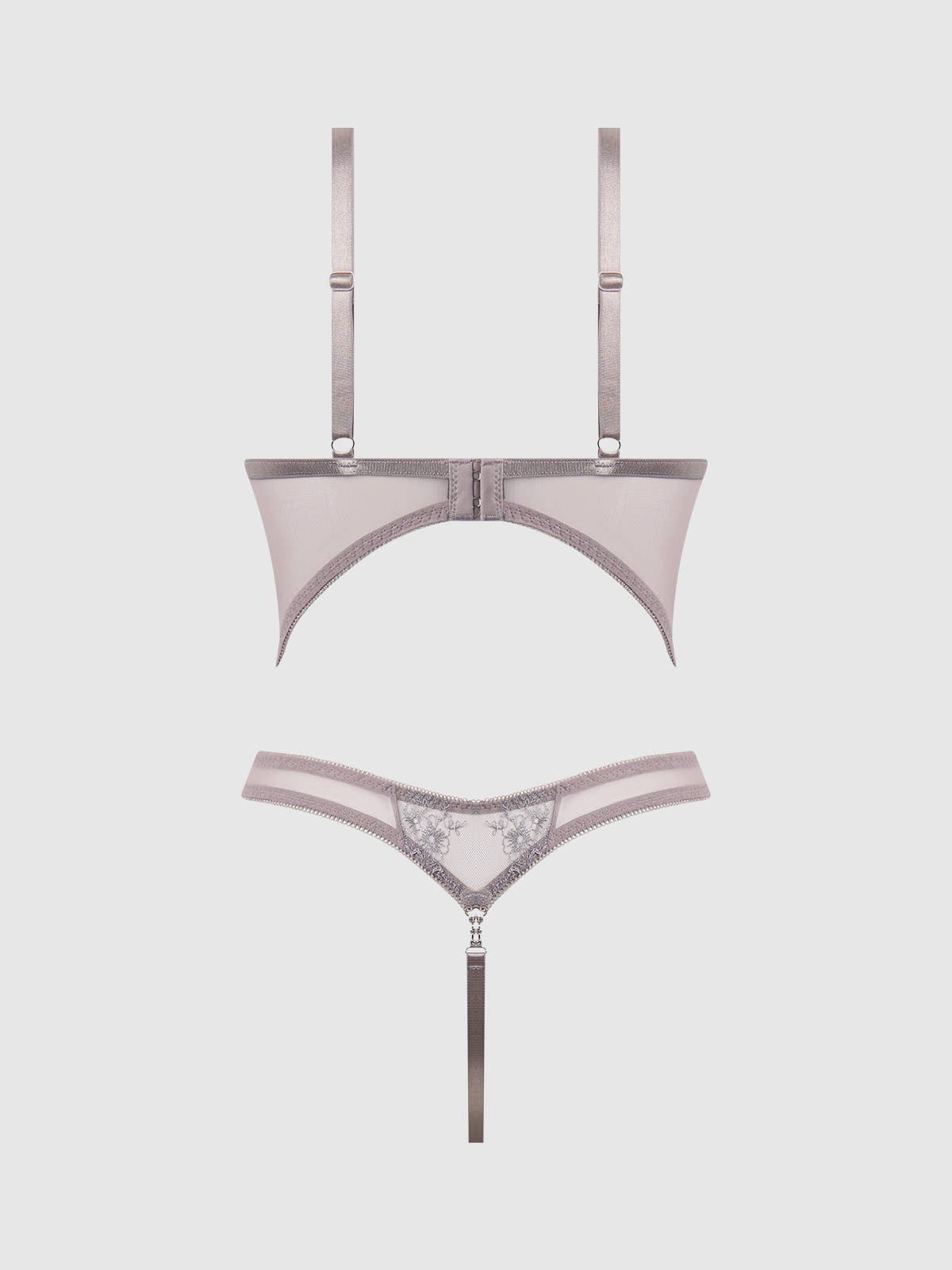 Body sans armatures brodé Eden: GRIS / S - LA PIRI | BOUTIQUE EN LIGNE DE BIKINIS ET LINGERIE