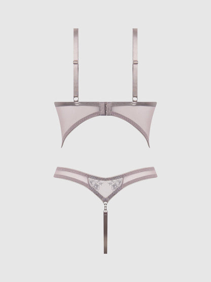 Body sans armatures brodé Eden: GRIS / S - LA PIRI | BOUTIQUE EN LIGNE DE BIKINIS ET LINGERIE