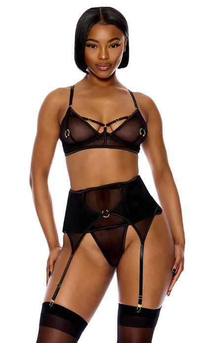 Ensemble de lingerie Piercing Desire avec soutien-gorge en maille et serre-taille