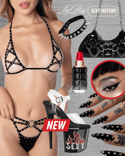 FLAMINGO - 808SEXY – Clr/Blk - RS - LA PIRI | BOUTIQUE EN LIGNE DE BIKINIS ET LINGERIE