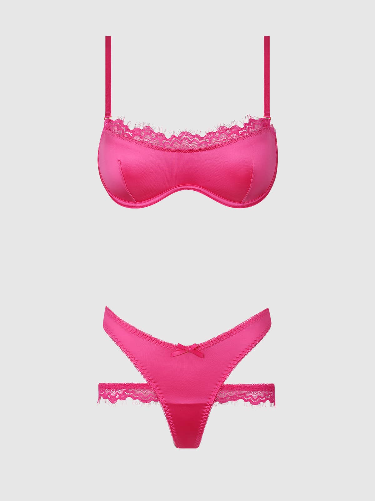 SOUTIEN-GORGE PUSH UP ISSADORA OILSLICK & LACE & TANGA À LANIÈRES: DRAGON ROSE / M - LA PIRI | BOUTIQUE EN LIGNE DE BIKINIS ET LINGERIE