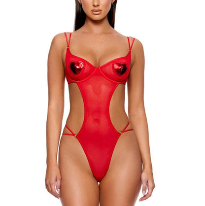 Body Coeur: Rouge / S - LA PIRI | BOUTIQUE EN LIGNE DE BIKINIS ET LINGERIE