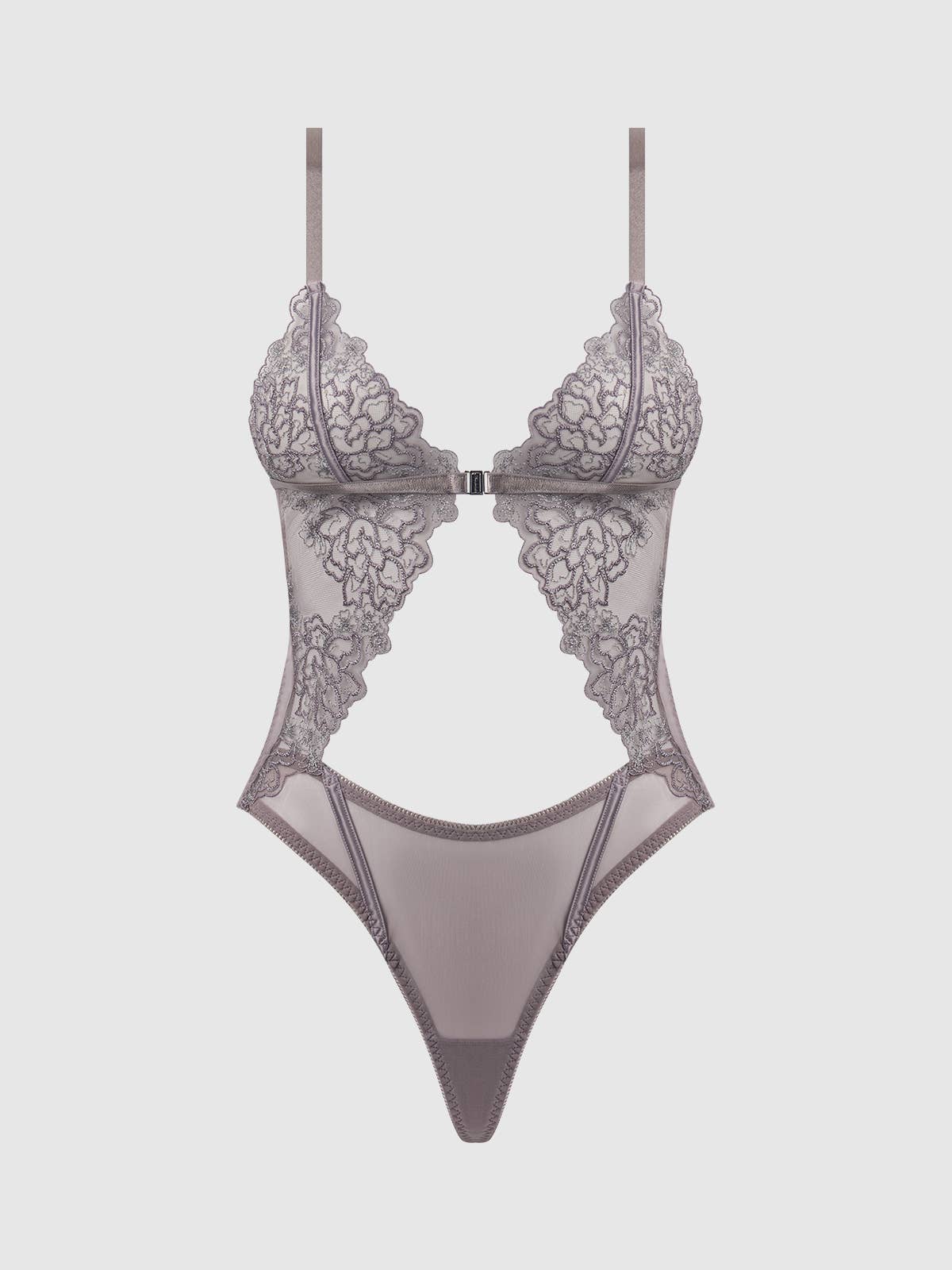 Body sans armatures brodé Eden: GRIS / S - LA PIRI | BOUTIQUE EN LIGNE DE BIKINIS ET LINGERIE