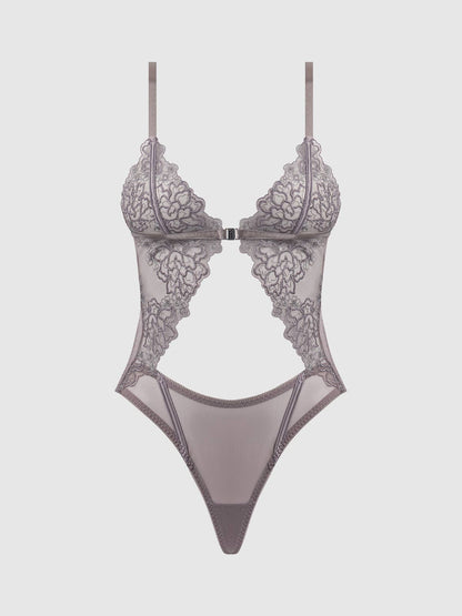 Body sans armatures brodé Eden: GRIS / S - LA PIRI | BOUTIQUE EN LIGNE DE BIKINIS ET LINGERIE