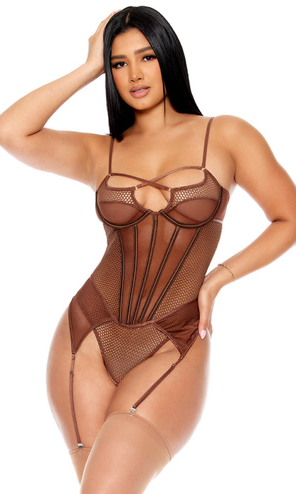 Peluche en peluche style corset Caught Up O-Net: Rouge / L - LA PIRI | BOUTIQUE EN LIGNE DE BIKINIS ET LINGERIE