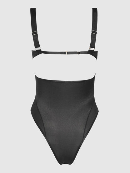 BODY EN MAILLE SCINTILLANTE YVONE: Noir / M - LA PIRI | BOUTIQUE EN LIGNE DE BIKINIS ET LINGERIE