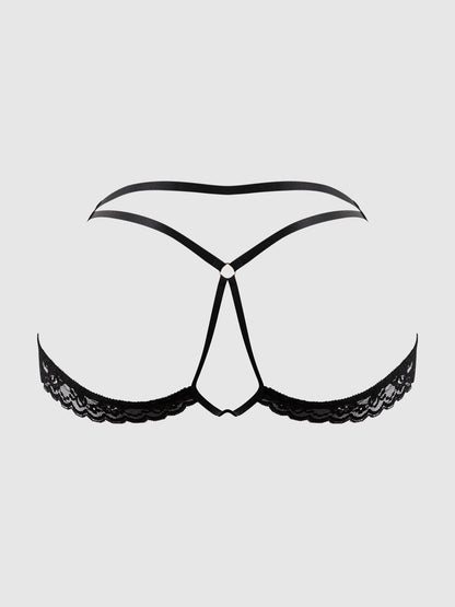 KIKI TANGA EN DENTELLE À BRETELLES ET DOS NU: NOIR / S