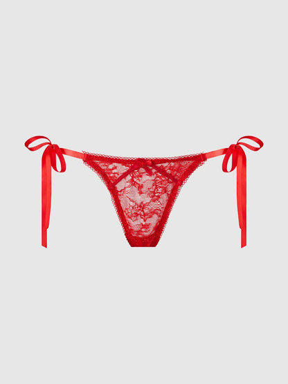 STRING À NOUER SUR LE CÔTÉ EN DENTELLE VICTORIA: Noir / XL - LA PIRI | BOUTIQUE EN LIGNE DE BIKINIS ET LINGERIE