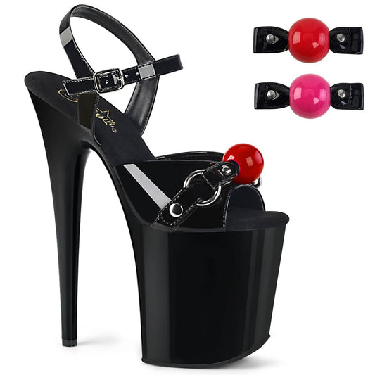 Pleaser FLAMINGO-809GB – 8" Heel, 4" PF Ankle Strap Sandal w/ Gag Ball Pleaser USA