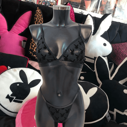 🐰 PLAYBOY 2 pièces noir - LA PIRI | BOUTIQUE EN LIGNE DE BIKINIS ET LINGERIE