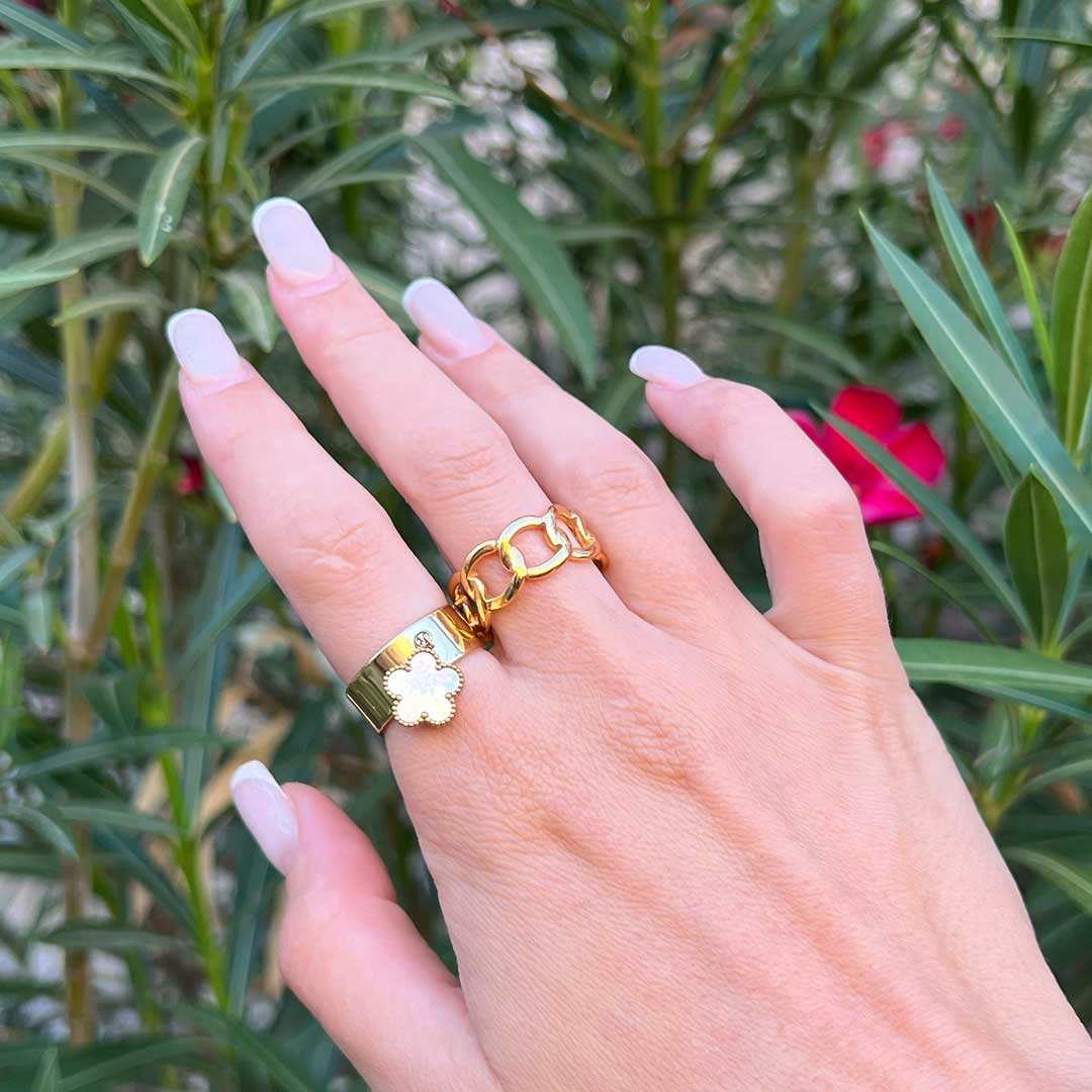 Bague chaînes cuban link - LA PIRI | BOUTIQUE EN LIGNE DE BIKINIS ET LINGERIE