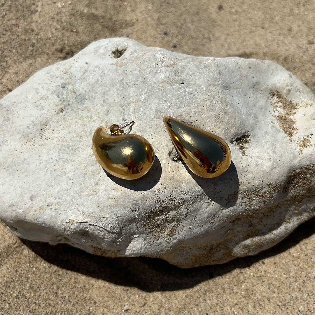 Boucles d’oreilles goutte (or et argent) - LA PIRI | BOUTIQUE EN LIGNE DE BIKINIS ET LINGERIE