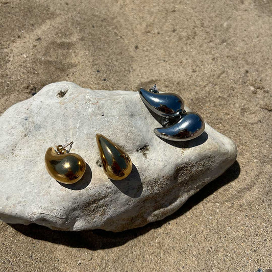 Boucles d’oreilles goutte (or et argent) - LA PIRI | BOUTIQUE EN LIGNE DE BIKINIS ET LINGERIE