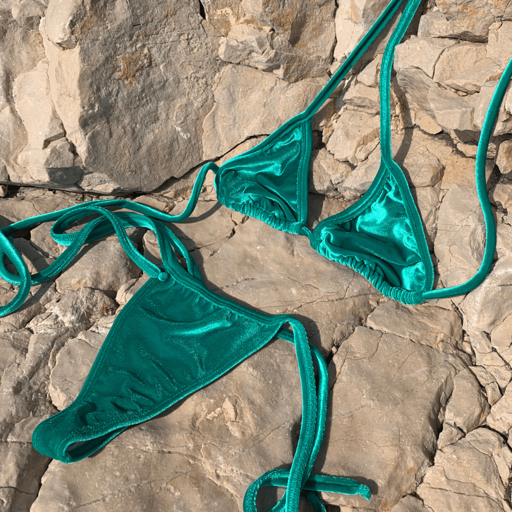 Bikini Velours Émeraude - LA PIRI | BOUTIQUE EN LIGNE DE BIKINIS ET LINGERIE