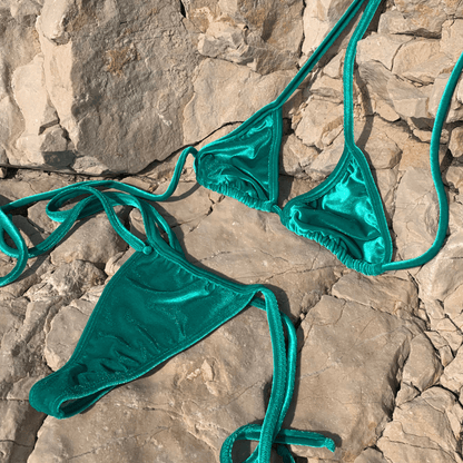 Bikini Velours Émeraude - LA PIRI | BOUTIQUE EN LIGNE DE BIKINIS ET LINGERIE