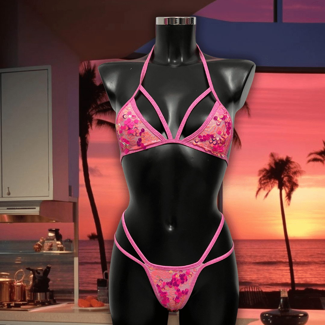 🌺 Ensemble Pink Siren - LA PIRI | BOUTIQUE EN LIGNE DE BIKINIS ET LINGERIE