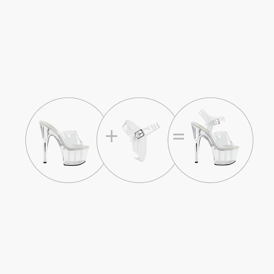 Brides de cheville transparentes Pleaser - LA PIRI | BOUTIQUE EN LIGNE DE BIKINIS ET LINGERIE