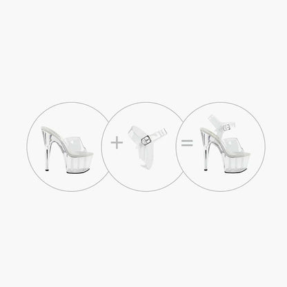 Brides de cheville transparentes Pleaser - LA PIRI | BOUTIQUE EN LIGNE DE BIKINIS ET LINGERIE