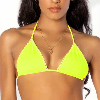 Top Triangle à strass - LA PIRI | BOUTIQUE EN LIGNE DE BIKINIS ET LINGERIE