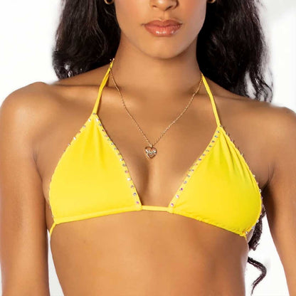 Top Triangle à strass - LA PIRI | BOUTIQUE EN LIGNE DE BIKINIS ET LINGERIE